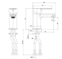 0Nsk Washbasin Mixer Molera Chrome - 2