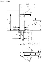 Adell Lavabo Bataryası Lento Regular Siyah - 2