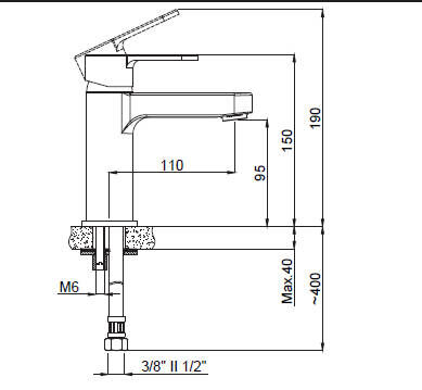 Adell Washbasin Mixer Lento Gold Regular (10 Years Warranty) - 2