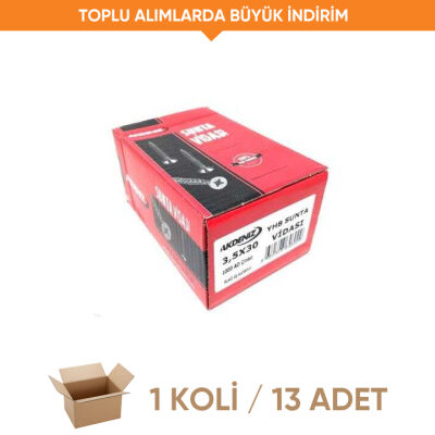 Akdeniz 3.5x30 Çinko Sunta Vidası 1000 adet (1 Koli - 13 Adet) - 1