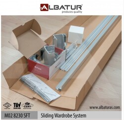 Albatur 8232 Wardrobe Sliding Mechanism 100kg 2 Cover Set - 1