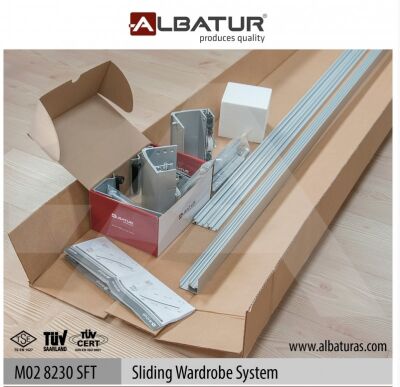 Albatur 8232 Wardrobe Sliding Mechanism 100kg 2 Cover Set - 2