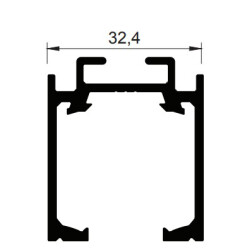 Albatur Profile Aluminium Rail Bottom Top 2Mt Anodised - 1