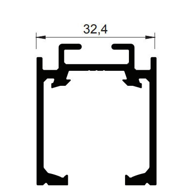 Albatur Profile Aluminium Rail Bottom Top 2Mt Anodised - 1