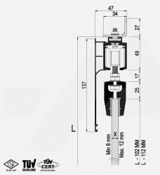 Albatur Sliding Mechanism Glass Door 120Kg Double Yone Sft Sliding - 3