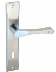 Arpat Door Handle, Paris Model, Dotted, Mirrored, Chrome Satin - 1