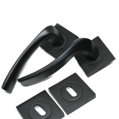 Arpat Door Handle Trend Room Square Rosette, Black - 2