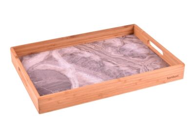 Bambum B1425 Marbella - Marble Patterned Tray Brown - 1