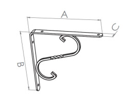 Beşel Raf Altı Ferforje No:2 200x150x18mm Bakır - 1