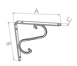 Beşel Raf Altı Ferforje No:1 141x155x14mm Beyaz - 2