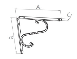 Beşel Raf Altı Ferforje No:2 200x150x18mm Beyaz - 2