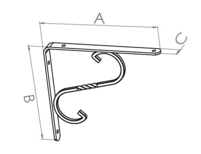 Beşel Raf Altı Ferforje No:2 200x150x18mm Beyaz - 2