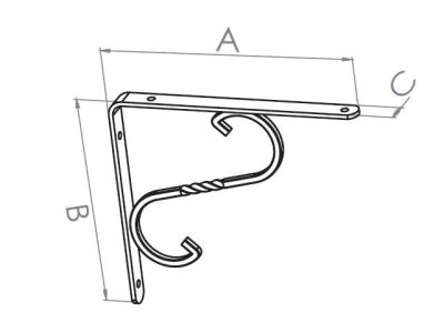 Beşel Raf Altı Ferforje No:2 200x150x18mm Siyah - 2