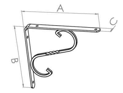 Beşel Raf Altı Ferforje No:3 230x160x20mm Beyaz - 2