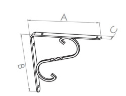 Beşel Raf Altı Ferforje No:3 230x160x20mm Siyah - 2