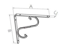 Beşel Under Shelf Wrought Iron No:1 141X155X14MM Black - 2