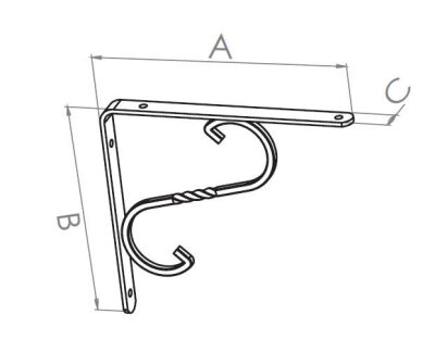 Beşel Under Shelf Wrought Iron No:1 141X155X14MM Black - 2