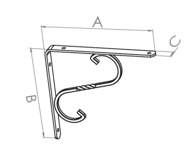 Beşel Under Shelf Wrought Iron No:2 200X150X18MM Copper - 1