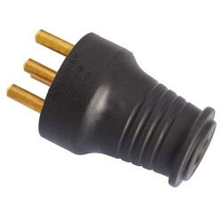 Bylion Plug Three Phase 3x25 Flat Rubber Male Black (KEFT) - 1