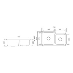 Crauf Lavello Eviye 452x780x230mm PVD Füme Siyah - 2