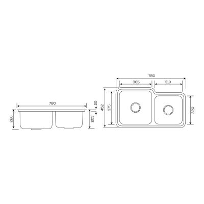 Crauf Lavello Eviye 452x780x230mm PVD Füme Siyah - 2