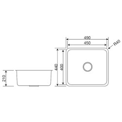 Crauf Lavello Eviye 490x440x190mm Mat Gri - 2