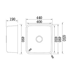 Crauf Lavello Eviye 490x440x190mm Mat Inox - 2