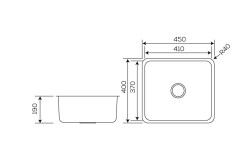 Crauf Lavello Eviye 450x400x190mm PVD Füme Siyah - 2