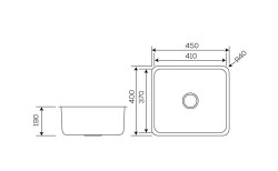 Crauf Lavello Sink 450x400X190mm Inox - 2