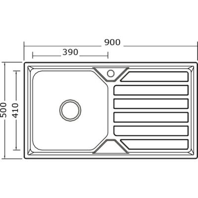 Crauf Luna Kitchen Sink 900x500X230Mm Right Side Inox - 2