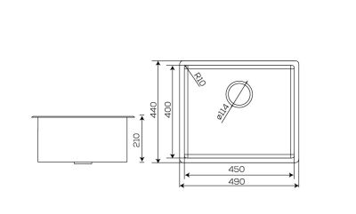 Crauf Stella Eviye 440x490x210mm Inox - 4