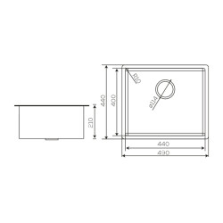 Crauf Stella Eviye 440x490x210mm Mat Gri Nano Kaplama - 3