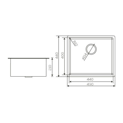 Crauf Stella Eviye 440x490x210mm PVD Bakır - 3