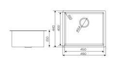 Crauf Stella Eviye 440x490x210mm PVD Füme Siyah - 5