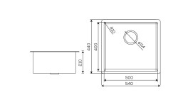 Crauf Stella Eviye 540x440x210mm Inox - 4