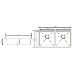 Crauf Stella Kitchen Sink 450x800x220.8Mm Matte Grey (Nano Coating) - 3