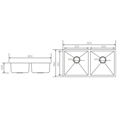 Crauf Stella Kitchen Sink 4580 Matte Gray Nano Coating - 5