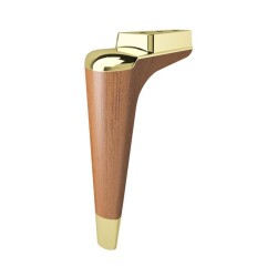 Dizayn Kanyon Leg 23Cm Walnut Wood Gold Plated - 1