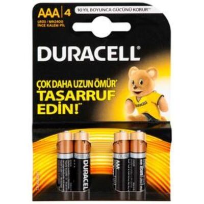 Duracell Kalem Pil İnce AAA 1PK: 4 Adet - 1