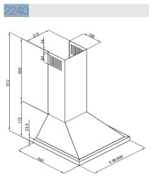 Esty 2240 Davlumbaz Duvar Tipi 60 cm Siyah - 2