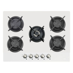 Evii W858 CAT EI Built-in Glass Hob 5 Burners (1 Wok) White - 1