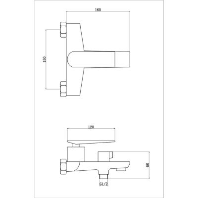 Fleko Mustang 320 Chrome Bathroom Faucet - 2