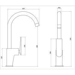 Flexo Kitchen Sink Faucet Mustang 420 Black - 2