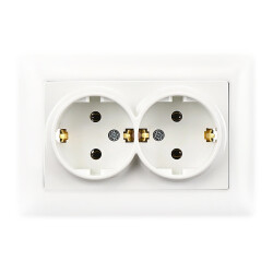 Günsan Double Grounded Socket White Vısage Series - 1