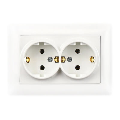 Günsan Double Grounded Socket White Vısage Series - 1