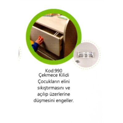 Güzel Baby White Plastic Drawer Lock - 1