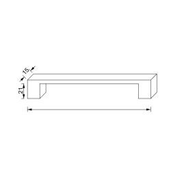 Hand Style Aluminium Handle 15X15 160mm Inox - 1