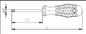 İzeltaş Tornavida T Tork Uçlu 45mm - 2