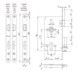 Kale Kilit 150PZW Barelsiz Krom Oval 55mm - 2