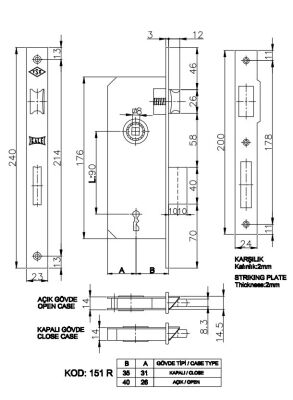 Kale Kilit 151R Oda Ekstra Kiliti 40mm Nikel Oval - 2